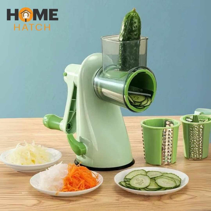 Vegetable Chopper with 3 Rotating Stainless Steel Blades