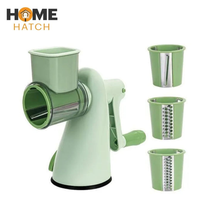 Vegetable Chopper with 3 Rotating Stainless Steel Blades