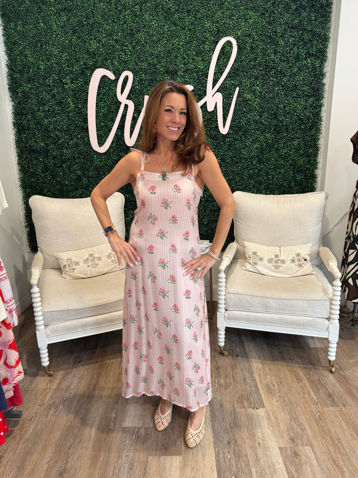Victoria Dunn Celeste Dress in Garden Stripes
