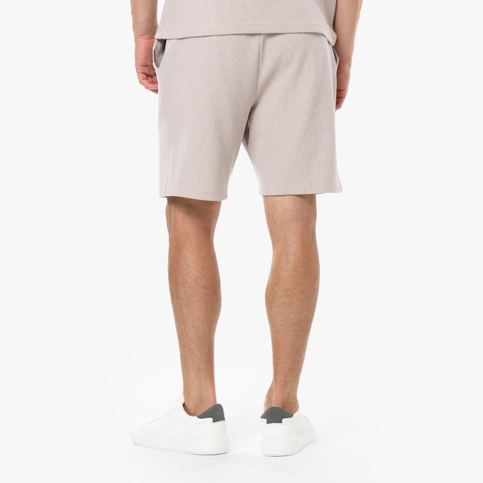 Waffle Knit Polo Twinset | Stone