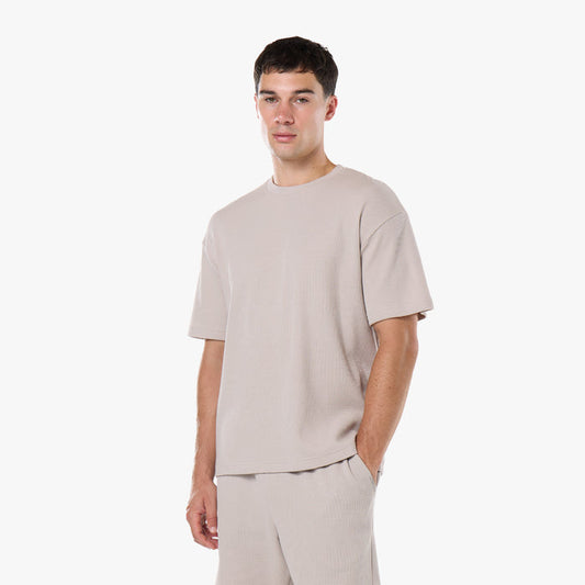 Waffle Knit T-Shirt | Stone