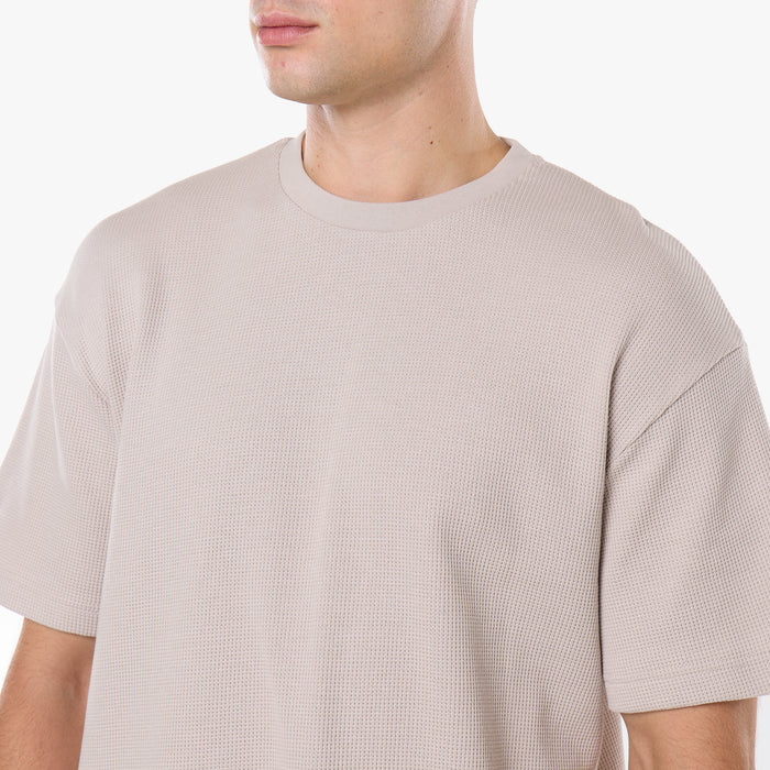 Waffle Knit T-Shirt | Stone