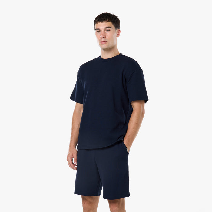 Waffle Knit T-Shirt Twinset | Dark Navy