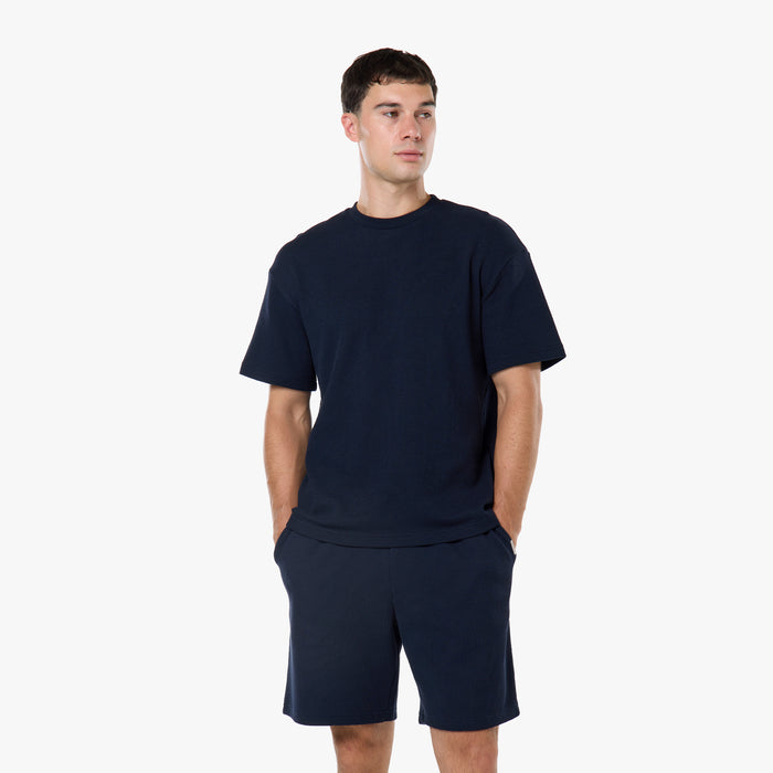 Waffle Knit T-Shirt Twinset | Dark Navy