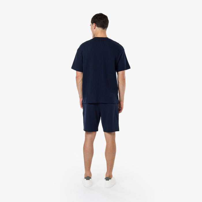 Waffle Knit T-Shirt Twinset | Dark Navy