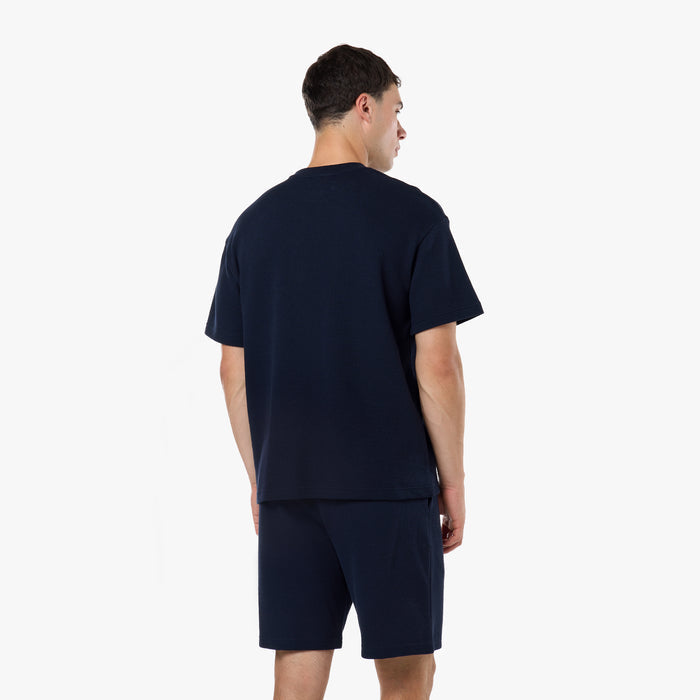 Waffle Knit T-Shirt Twinset | Dark Navy