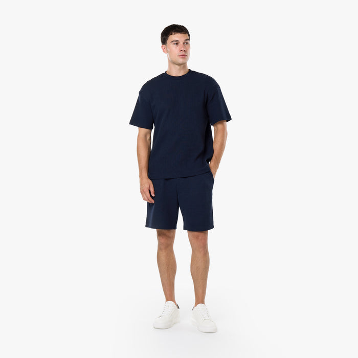 Waffle Knit T-Shirt Twinset | Dark Navy