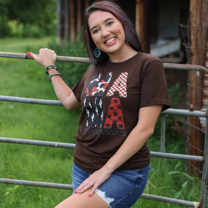 FestiviTees Women - Apparel - Shirts - T-Shirts Western Mama Block Letter Tee Soft Graphic Tee