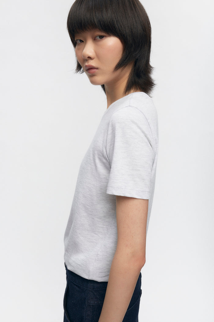 Women's Essential Crew in Ash Melange