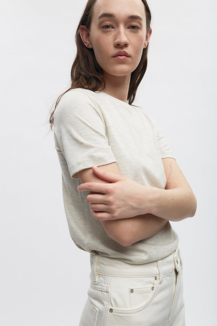 Women's Essential Crew in Oat Melange