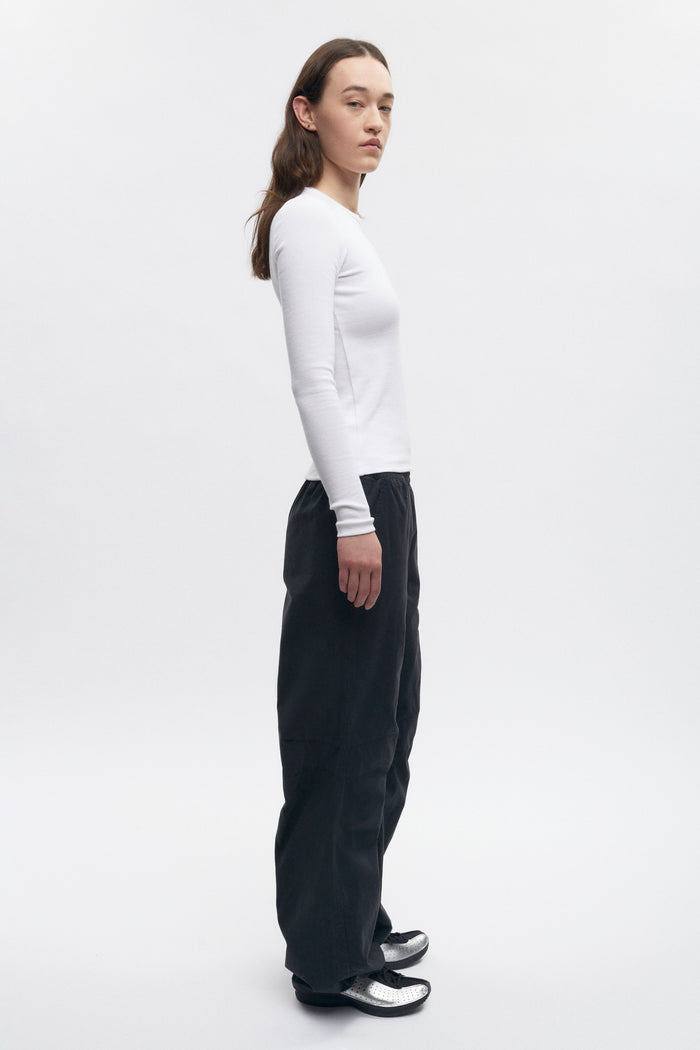 Women's Fitted Rib Longsleeve in White