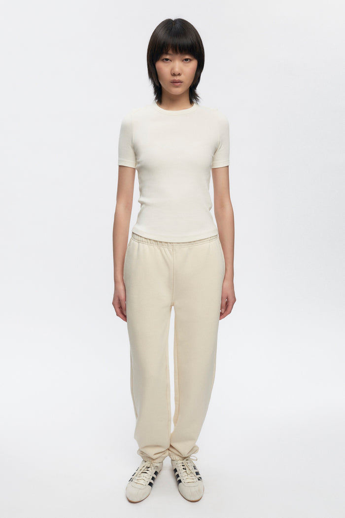 Women's Fitted Rib Tee in Marshmallow