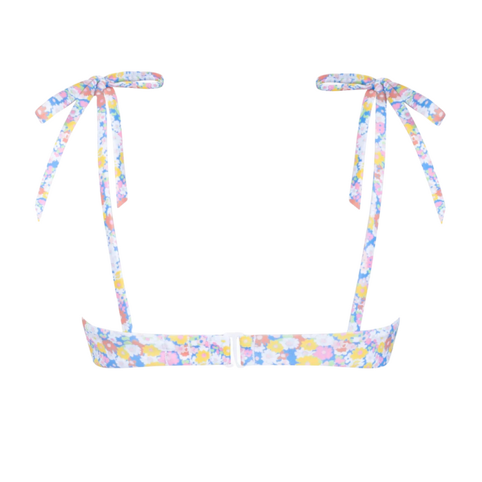 women's jasmine blossom cup bikini top with tie straps
