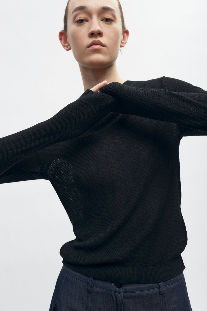 Women's Mesh Longsleeve in Black