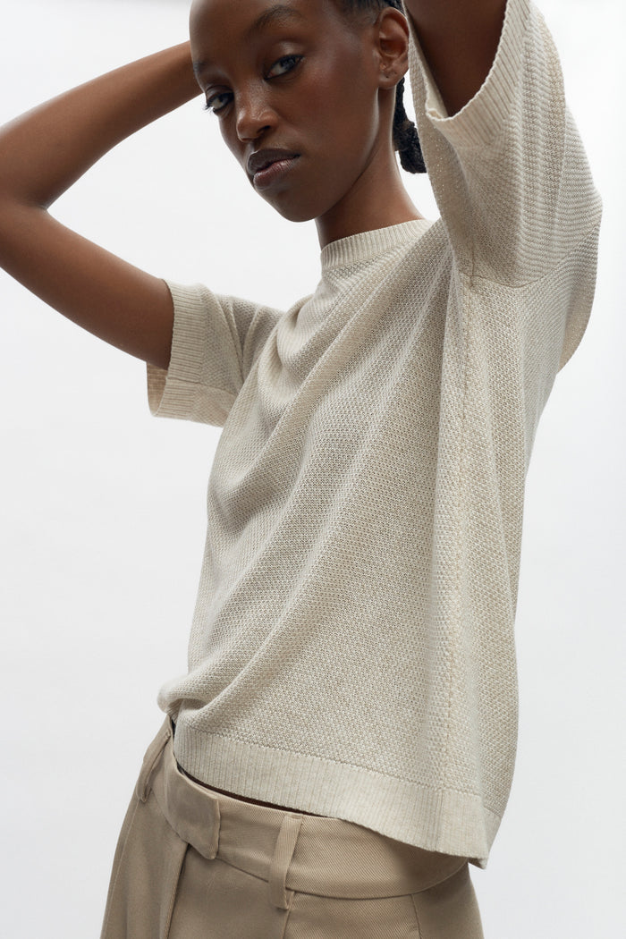 Women's Mesh Tee in Natural