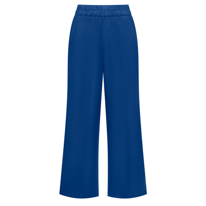 women's oyster blue linen pant