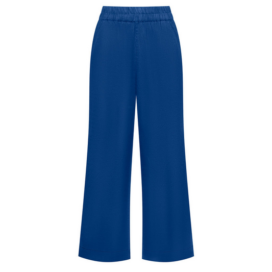 women's oyster blue linen pant