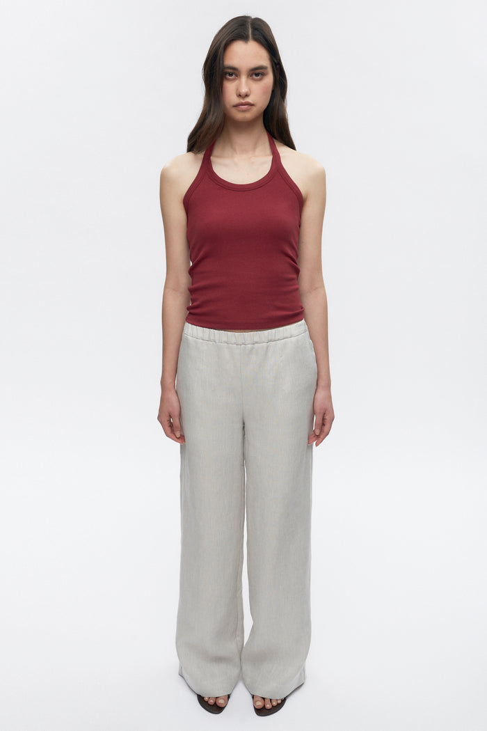 Women's Persea Linen Pull On Pants in Natural