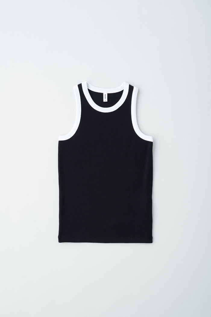 Women's Racer Tank in Black/White
