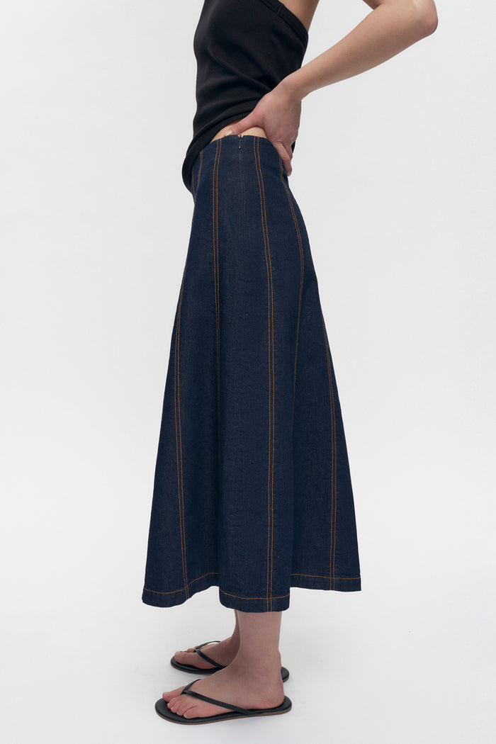 Women's Radio Skirt in Midnight Wash