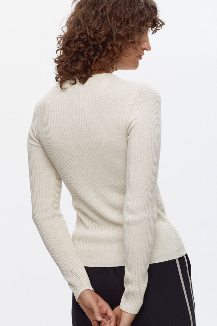 Women's Rib Henley in Natural