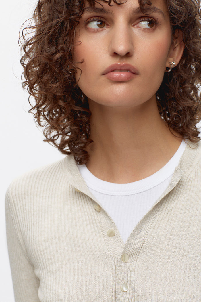 Women's Rib Henley in Natural