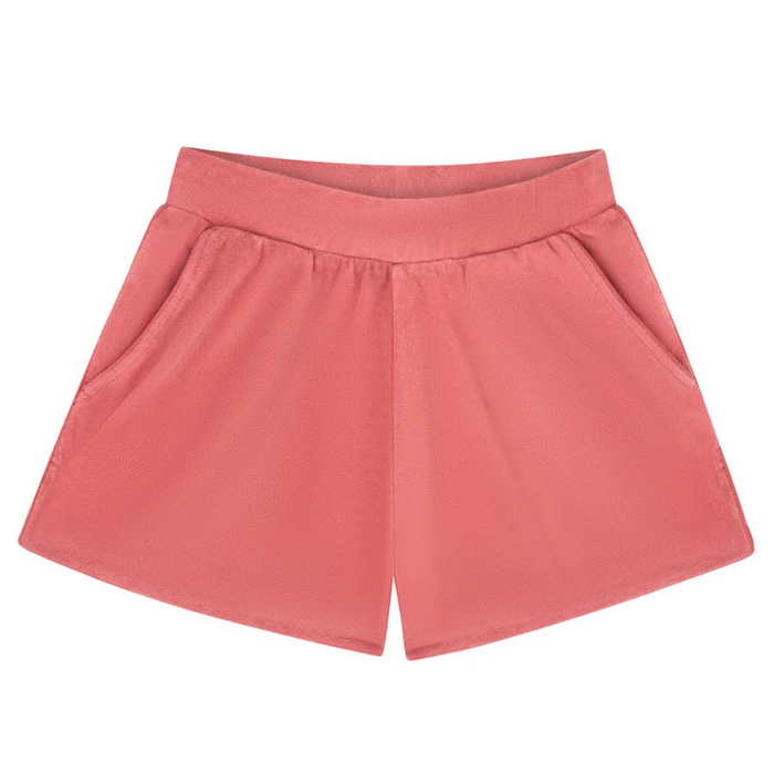 women's sailor red french terry shorts