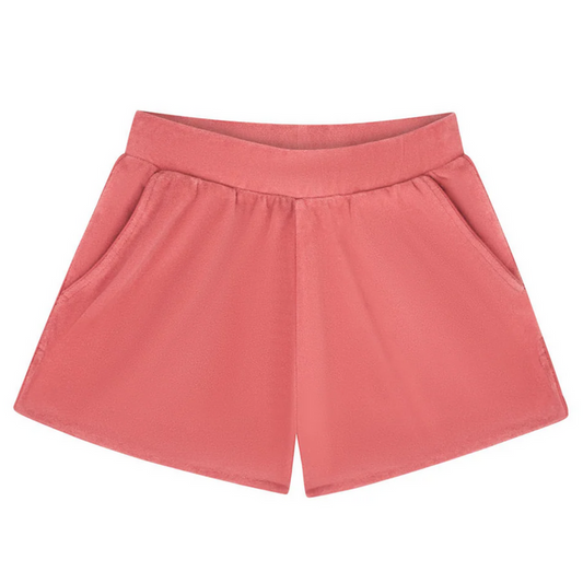 women's sailor red french terry shorts