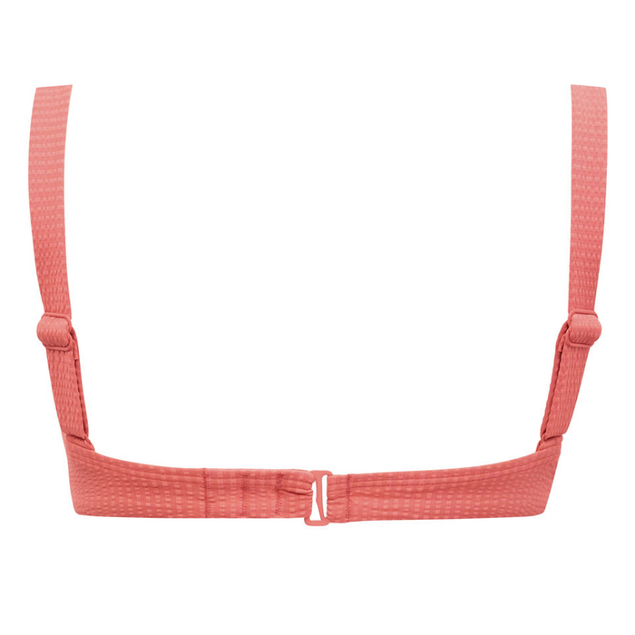 women's sailor red seersucker bandeau bikini top
