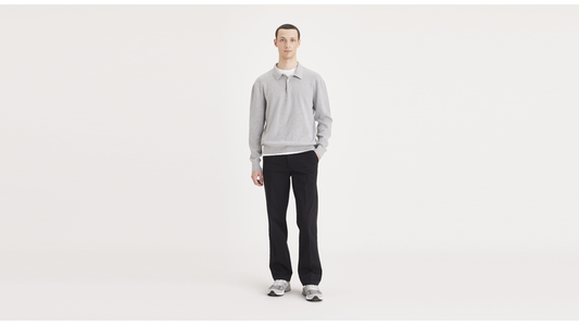 Front view of model wearing Black Workday Khakis, Classic Fit (Big and Tall).