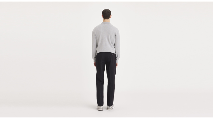 Back view of model wearing Black Workday Khakis, Classic Fit (Big and Tall).