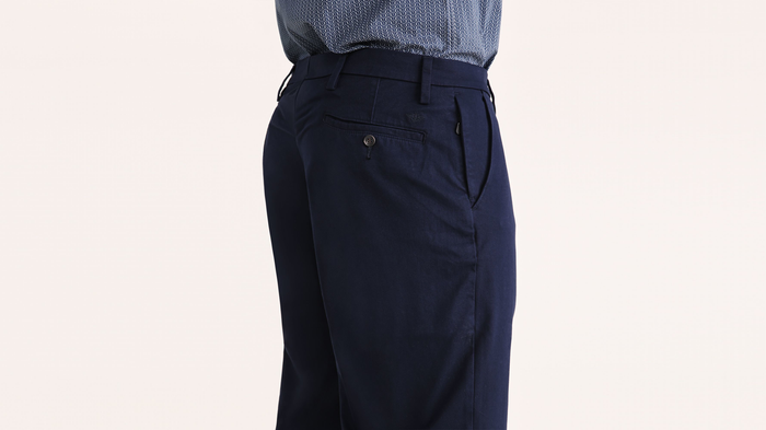 View of model wearing Pembroke Workday Khakis, Classic Fit (Big and Tall).