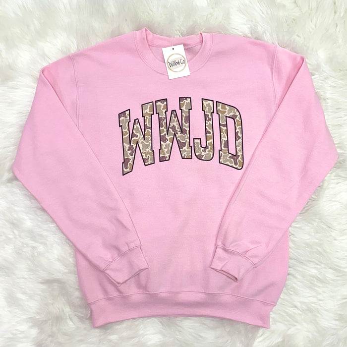 WWJD Camo Sweatshirt PINK