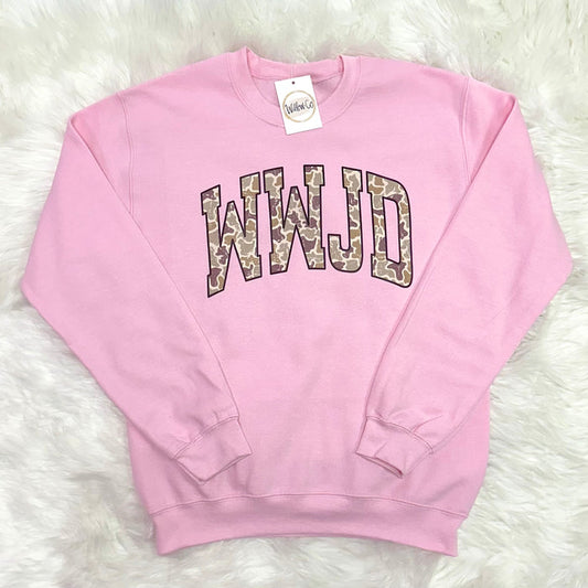 WWJD Camo Sweatshirt PINK
