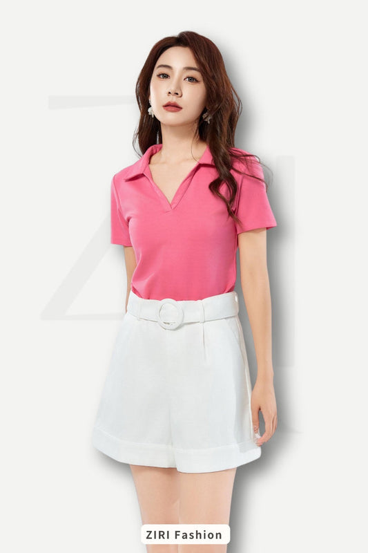 Ziri V-Neck Cotton Top